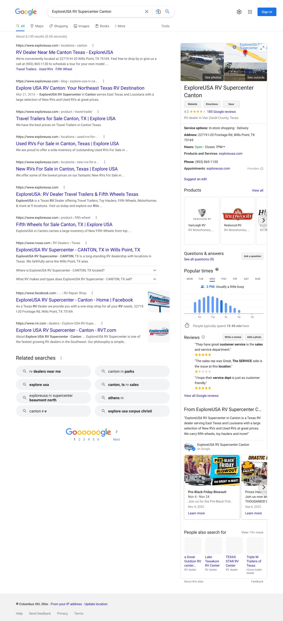 exploreusa rv supercenter canton