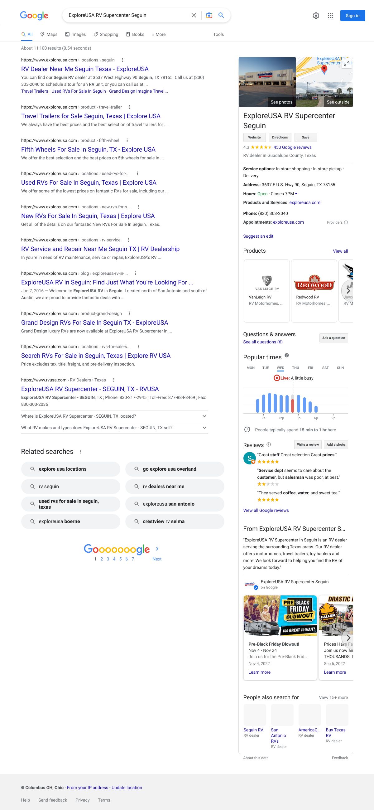 exploreusa rv supercenter seguin