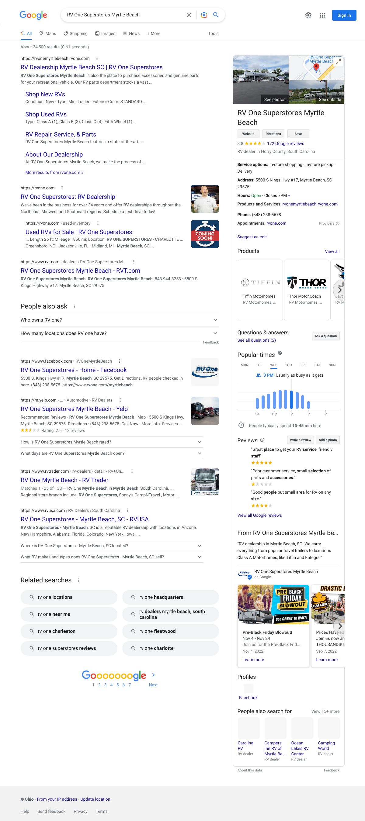 rv one superstores myrtle beach