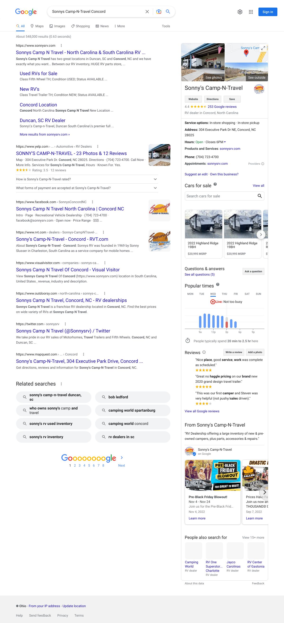 sonnys camp n travel concord