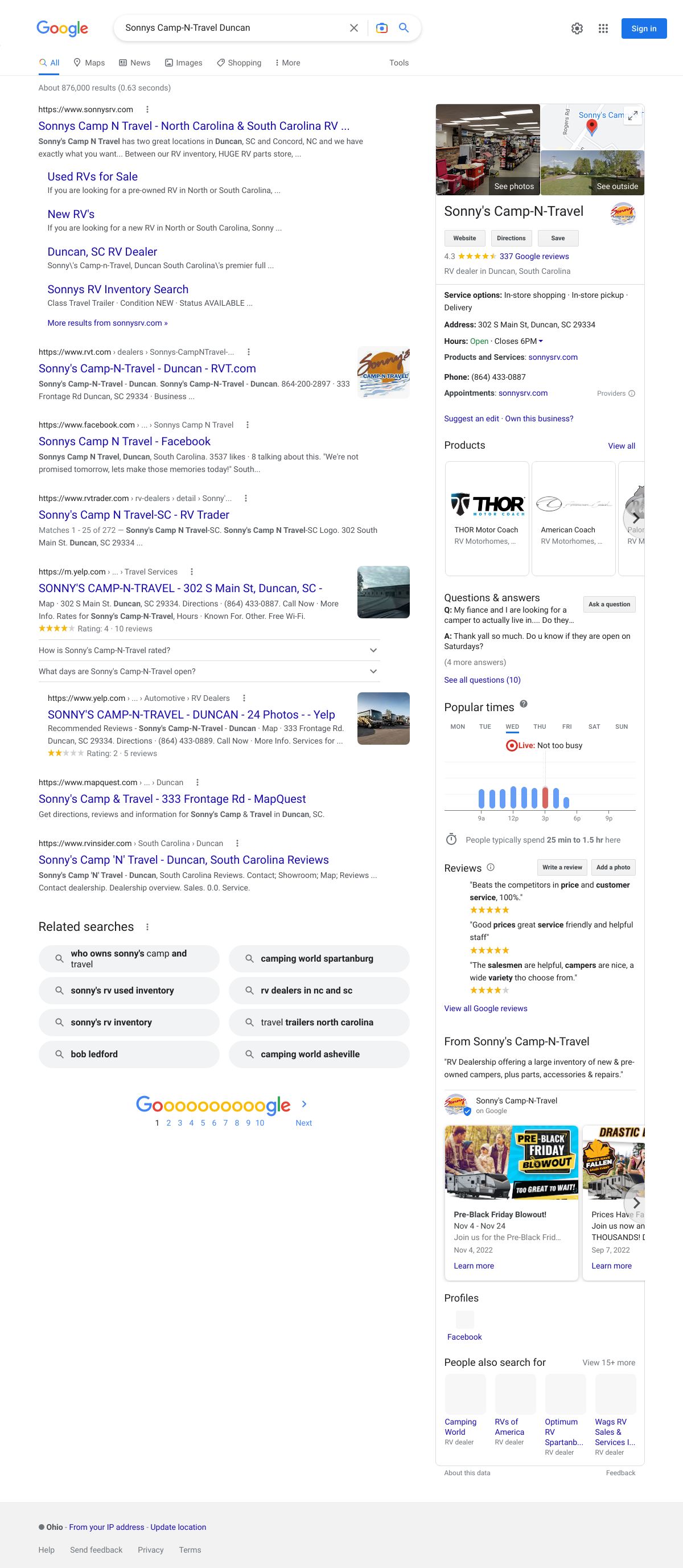 sonnys camp n travel duncan