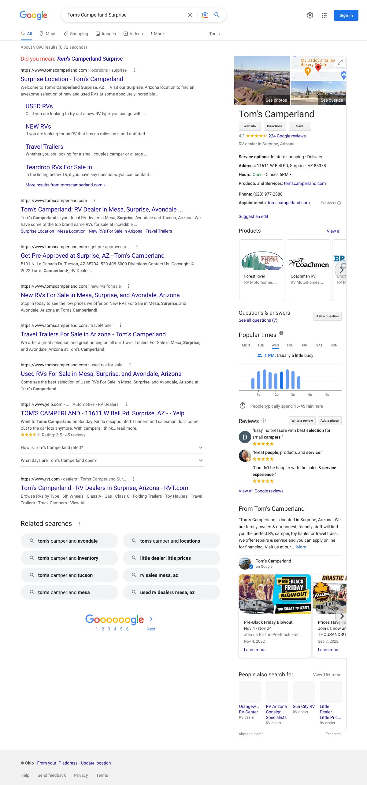 toms camperland surprise