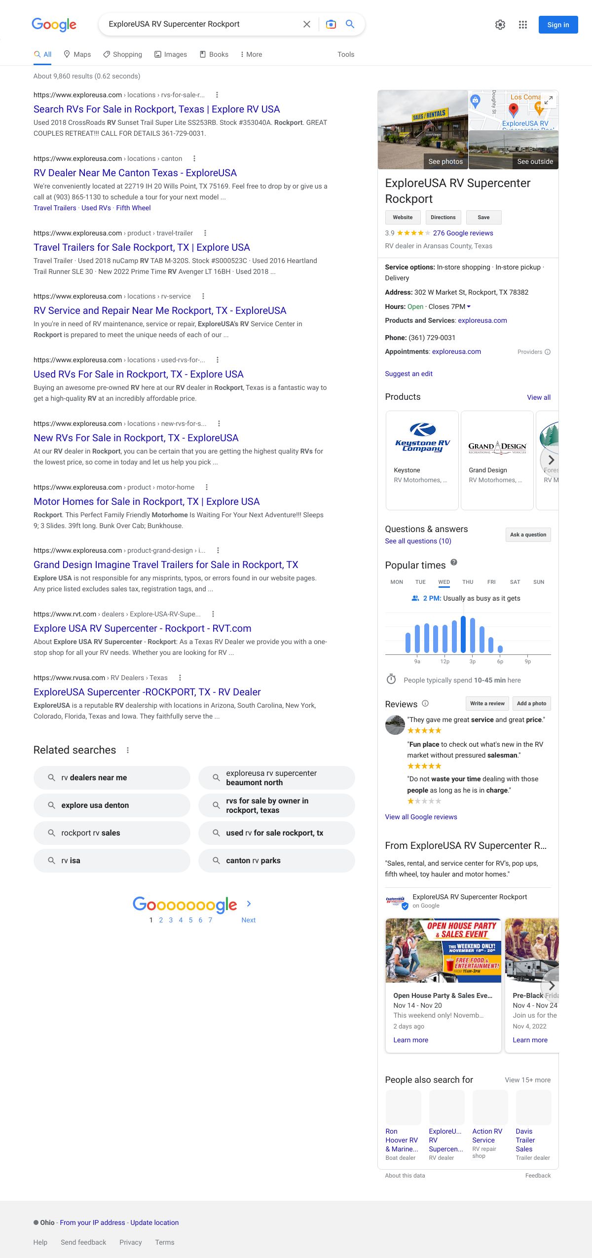 exploreusa rv supercenter rockport