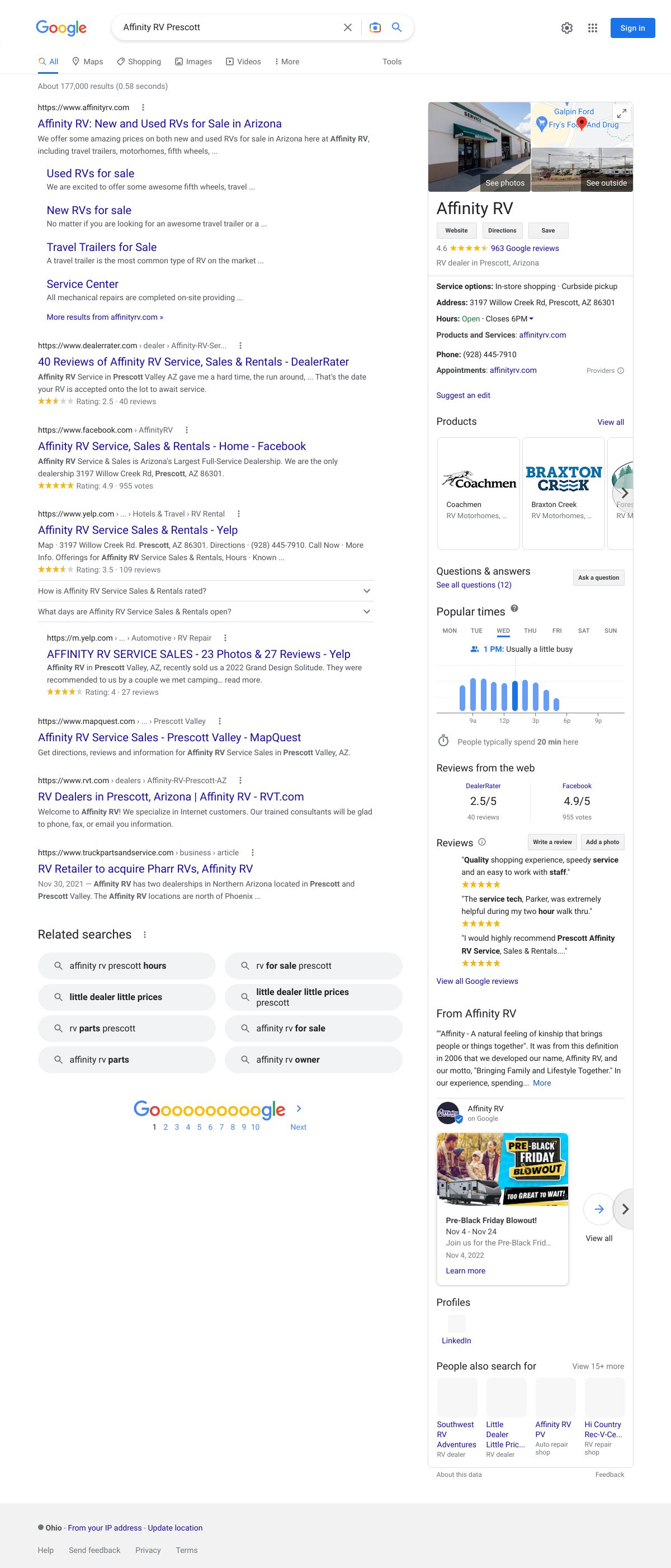 affinity rv prescott