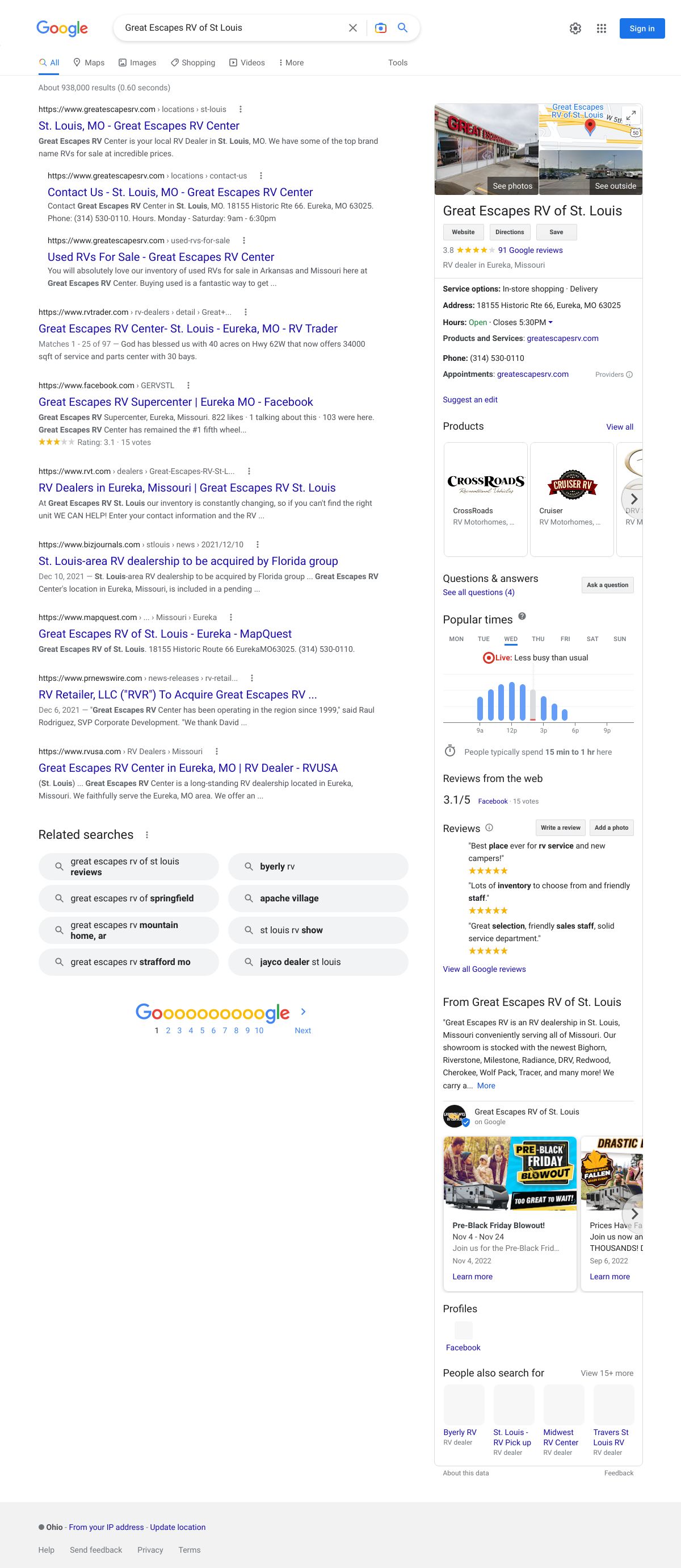 great escapes rv of st louis