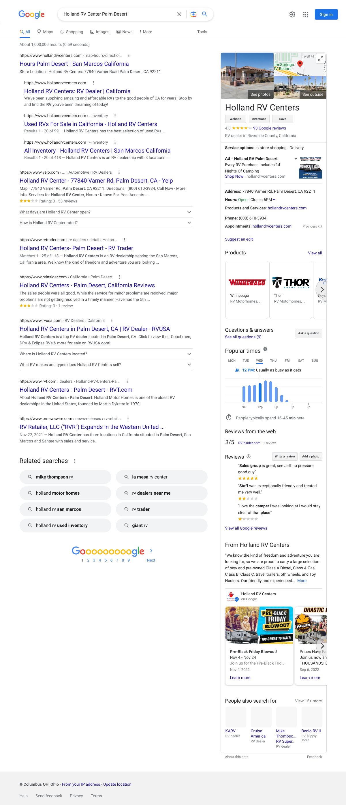 holland rv center palm desert