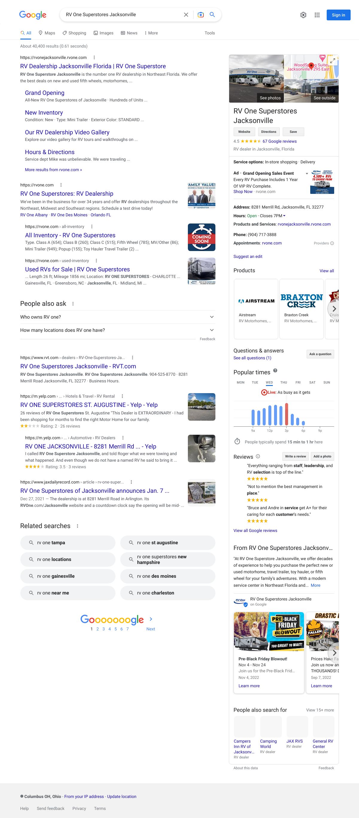 rv one superstores jacksonville