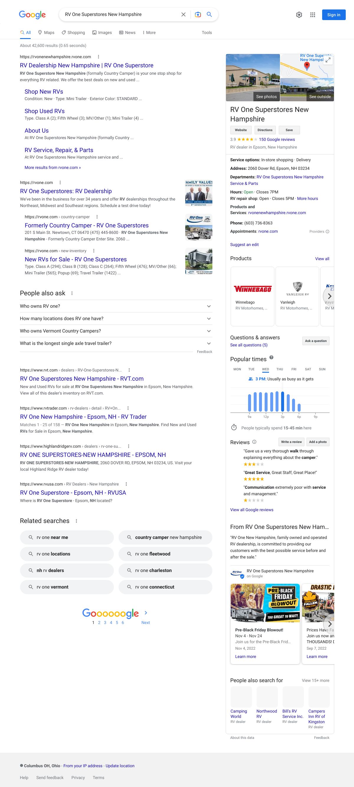 rv one superstores new hampshire