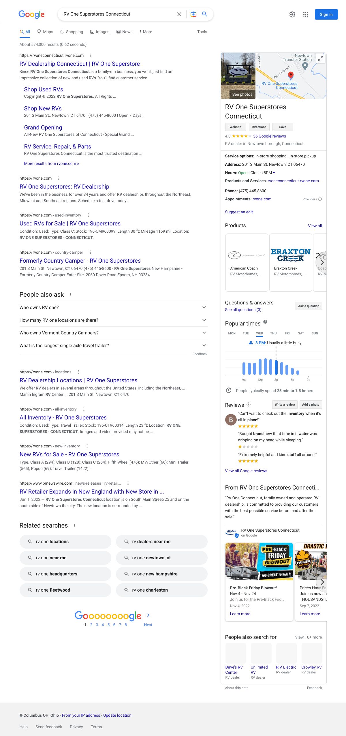 rv one superstores connecticut