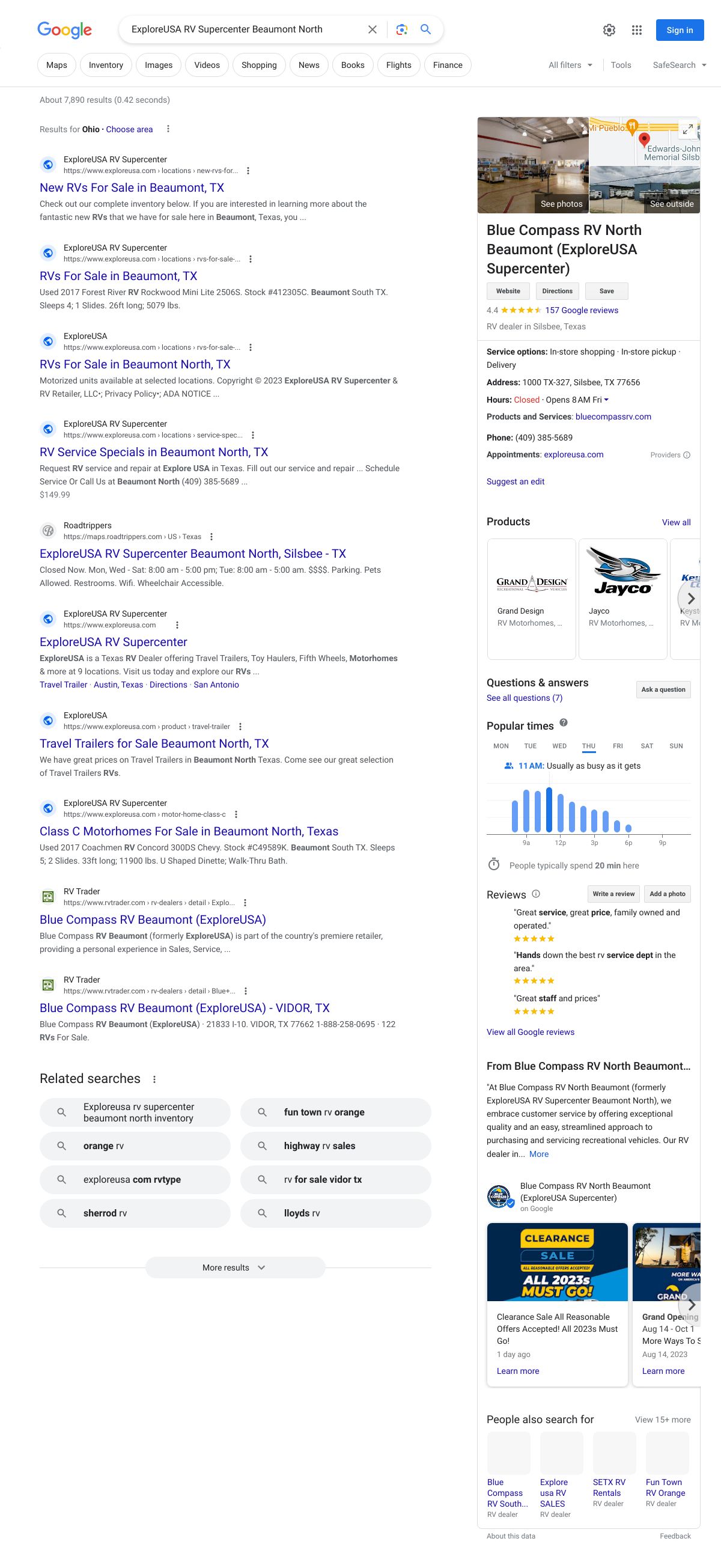 exploreusa rv supercenter beaumont north