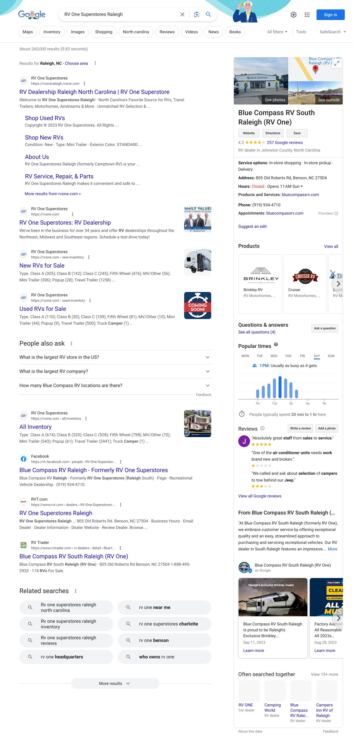 rv one superstores raleigh