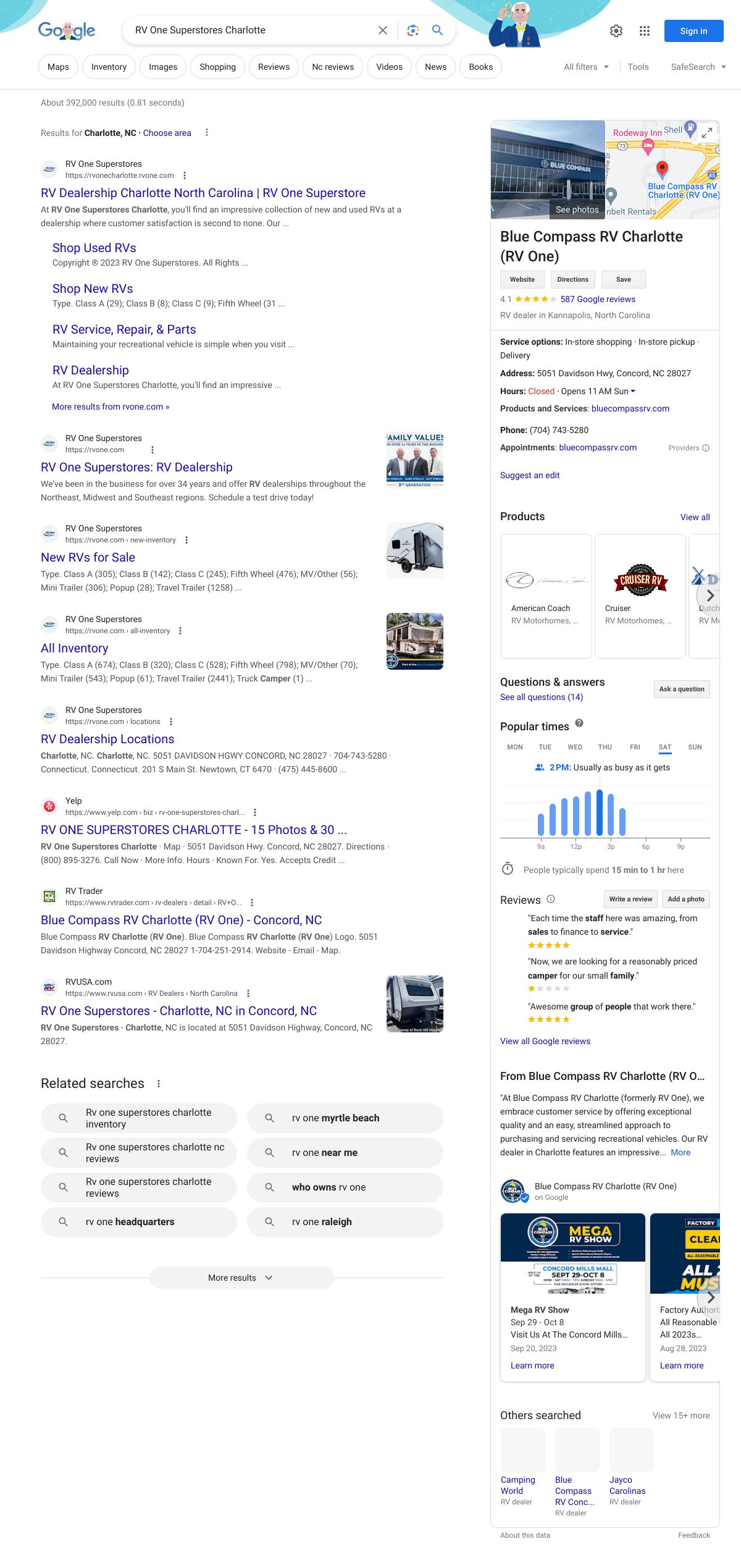 rv one superstores charlotte