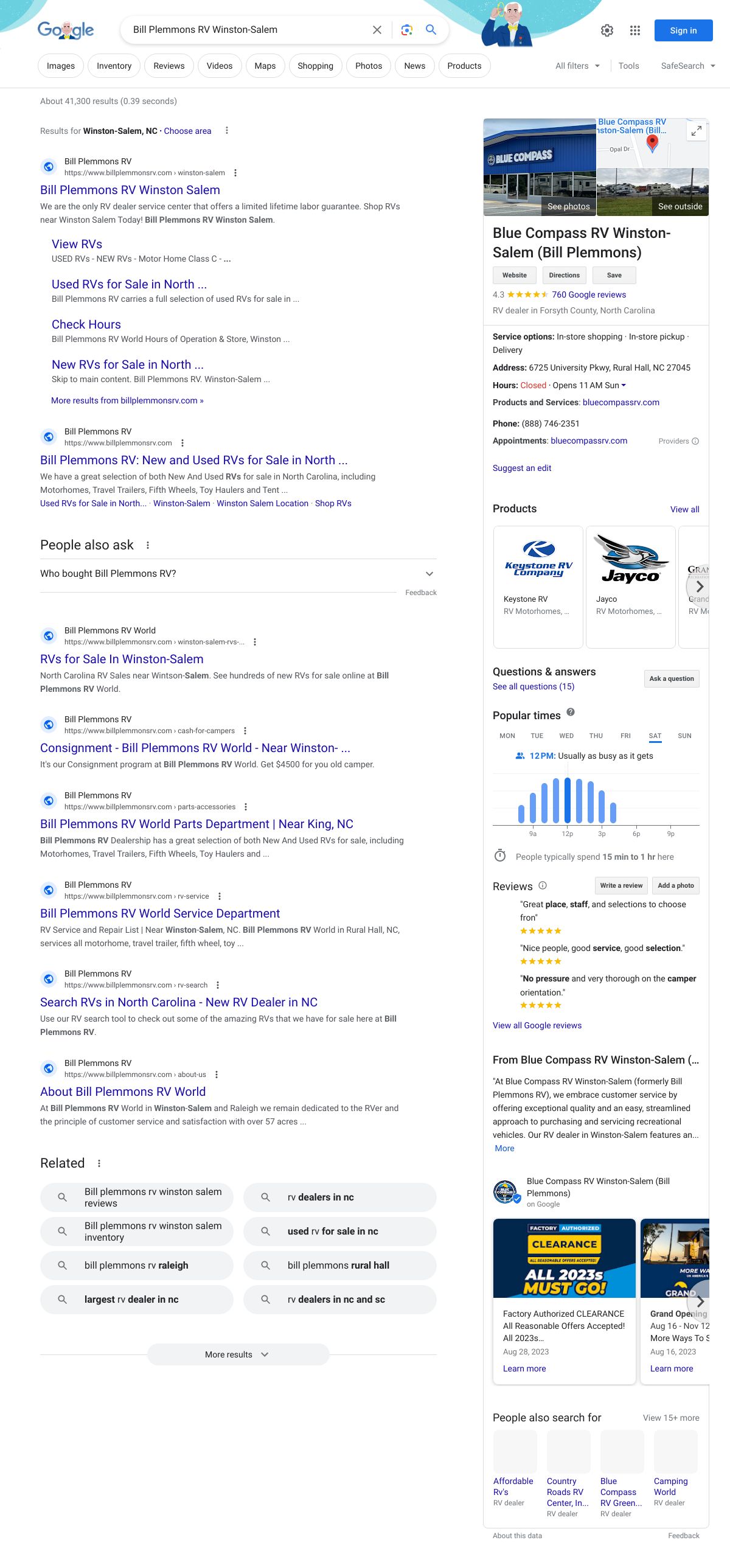 bill plemmons rv winston salem