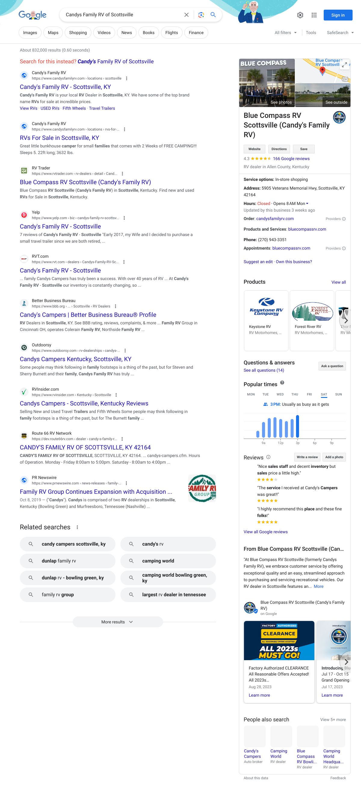 candys family rv of scottsville