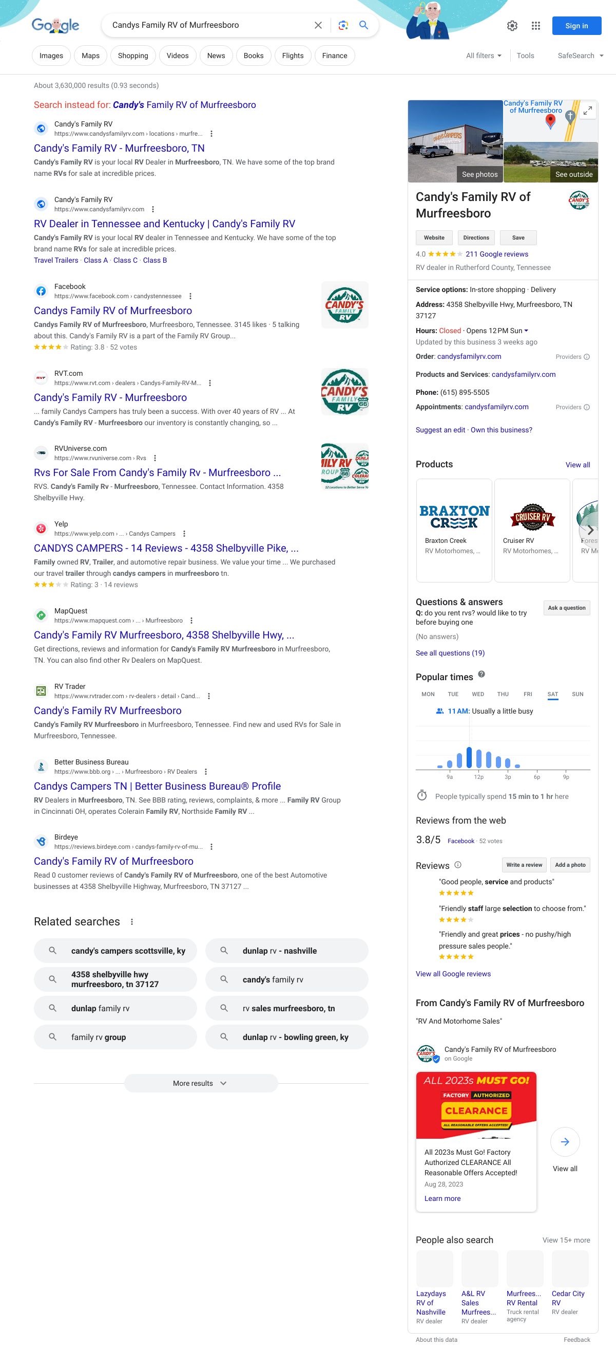 candys family rv of murfreesboro