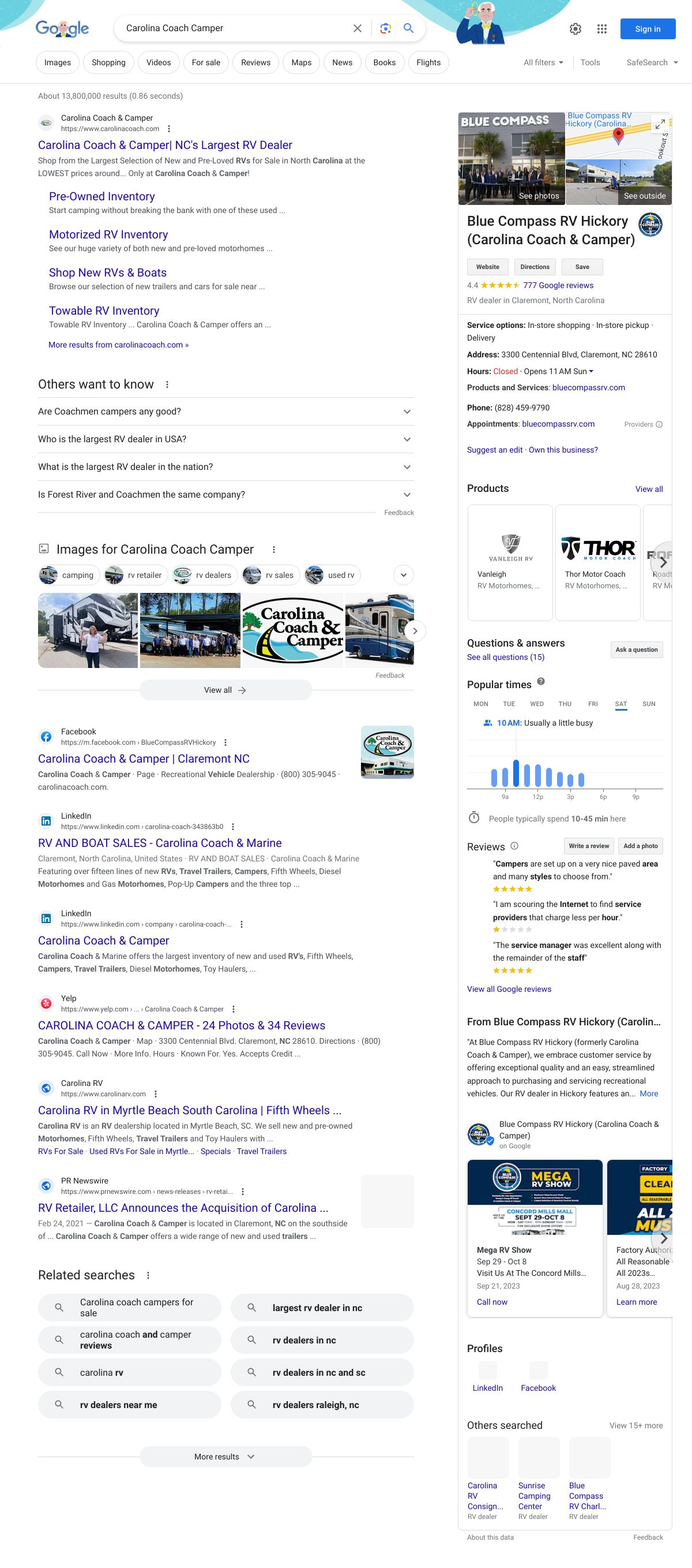 carolina coach camper